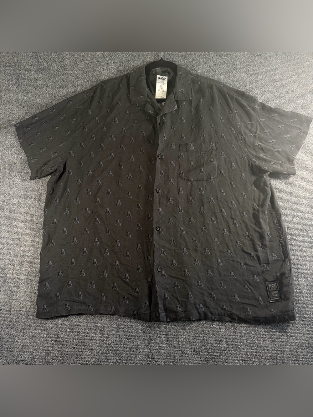 Star Wars Darth Vader Button Up Shirt Mens 2XL Black AlI Over Print Disney